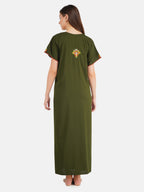 Paan shaped Embroidery Nightgown