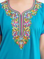 Paan shaped Embroidery Nightgown