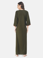 Nine Flowers Embroidery Night Gown