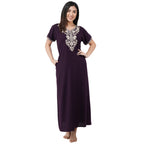 White Six Floral Embroidered Nightgown