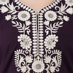 White Six Floral Embroidered Nightgown