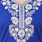 White Six Floral Embroidered Nightgown