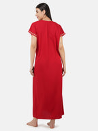 Rose Shaped Embroidery Night Gown
