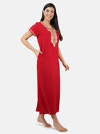 Rose Shaped Embroidery Night Gown
