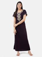 White Eleven Floral Embroidered  Nightgown