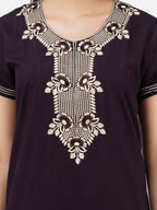 White Eleven Floral Embroidered  Nightgown