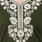 White Six Floral Embroidered Nightgown