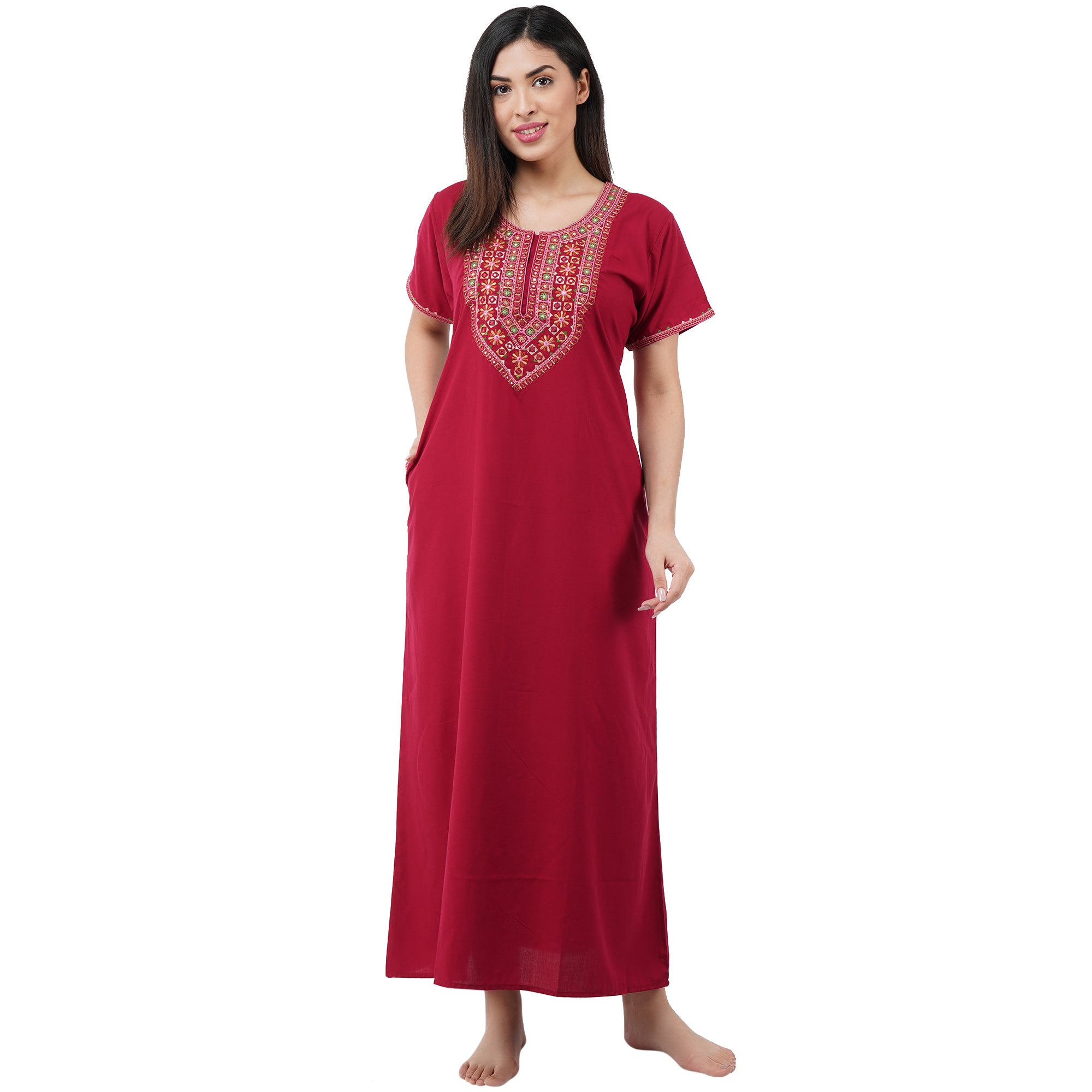 Mirror Embroidery  Night Gown