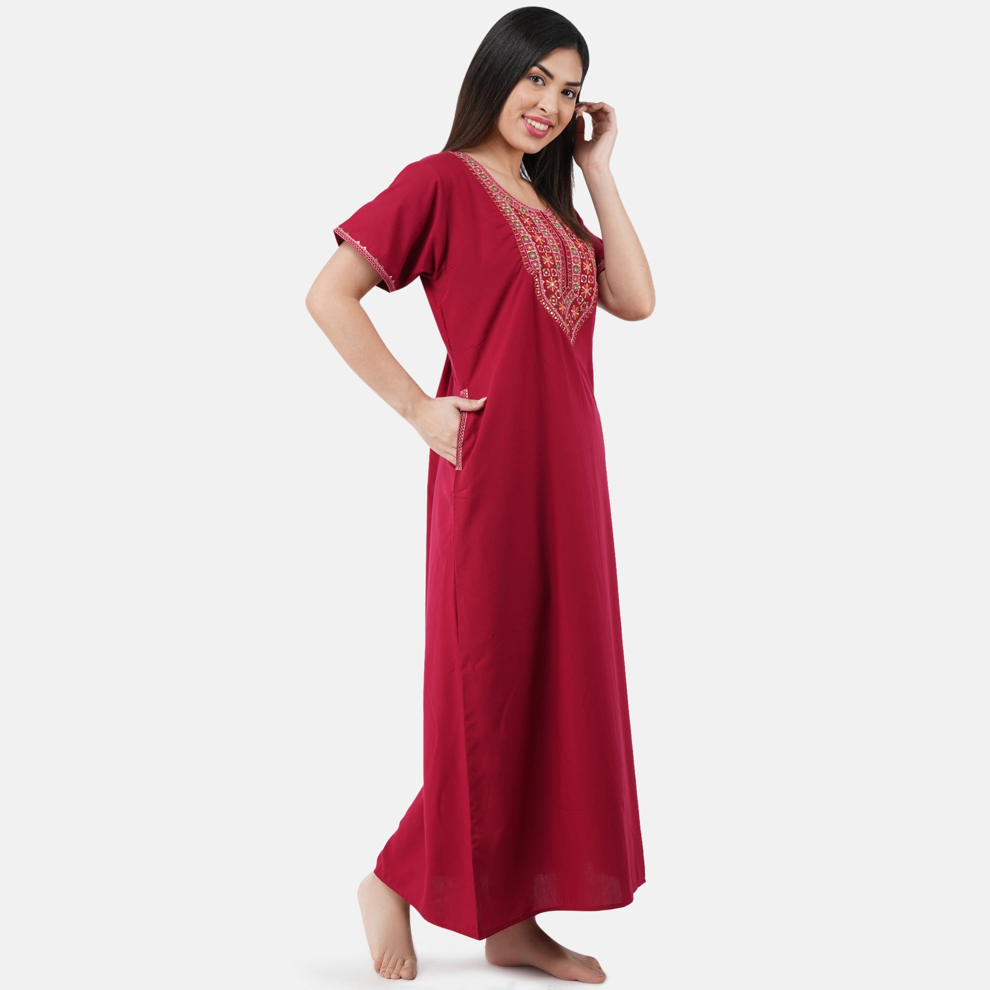 Mirror Embroidery  Night Gown