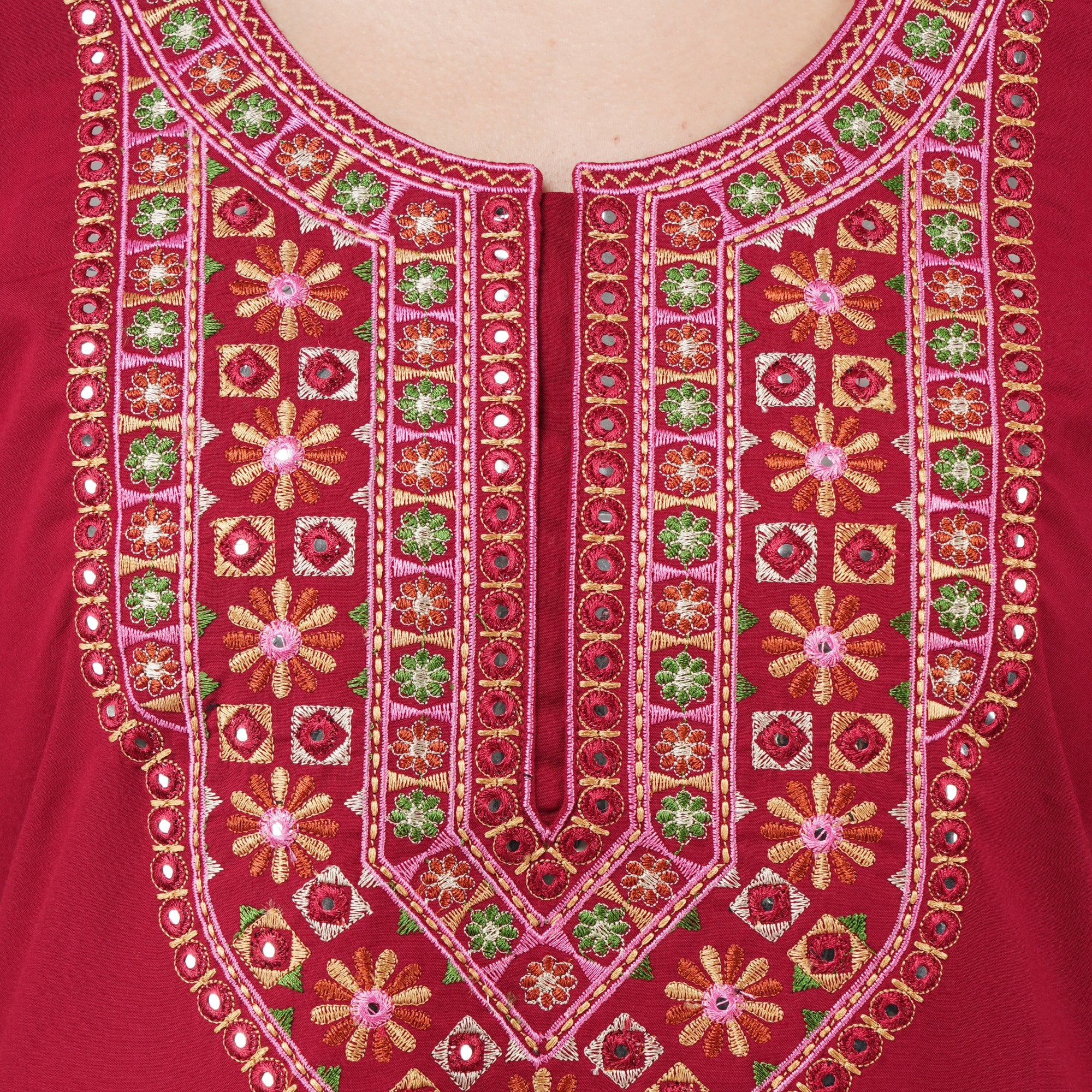 Mirror Embroidery  Night Gown
