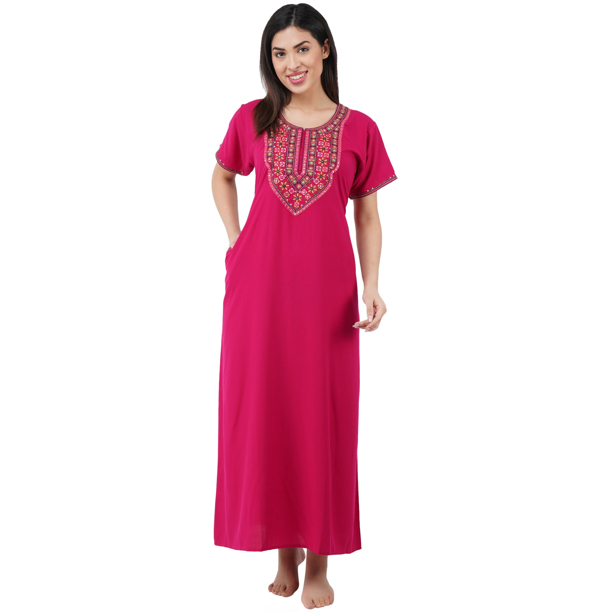 Mirror Embroidery  Night Gown