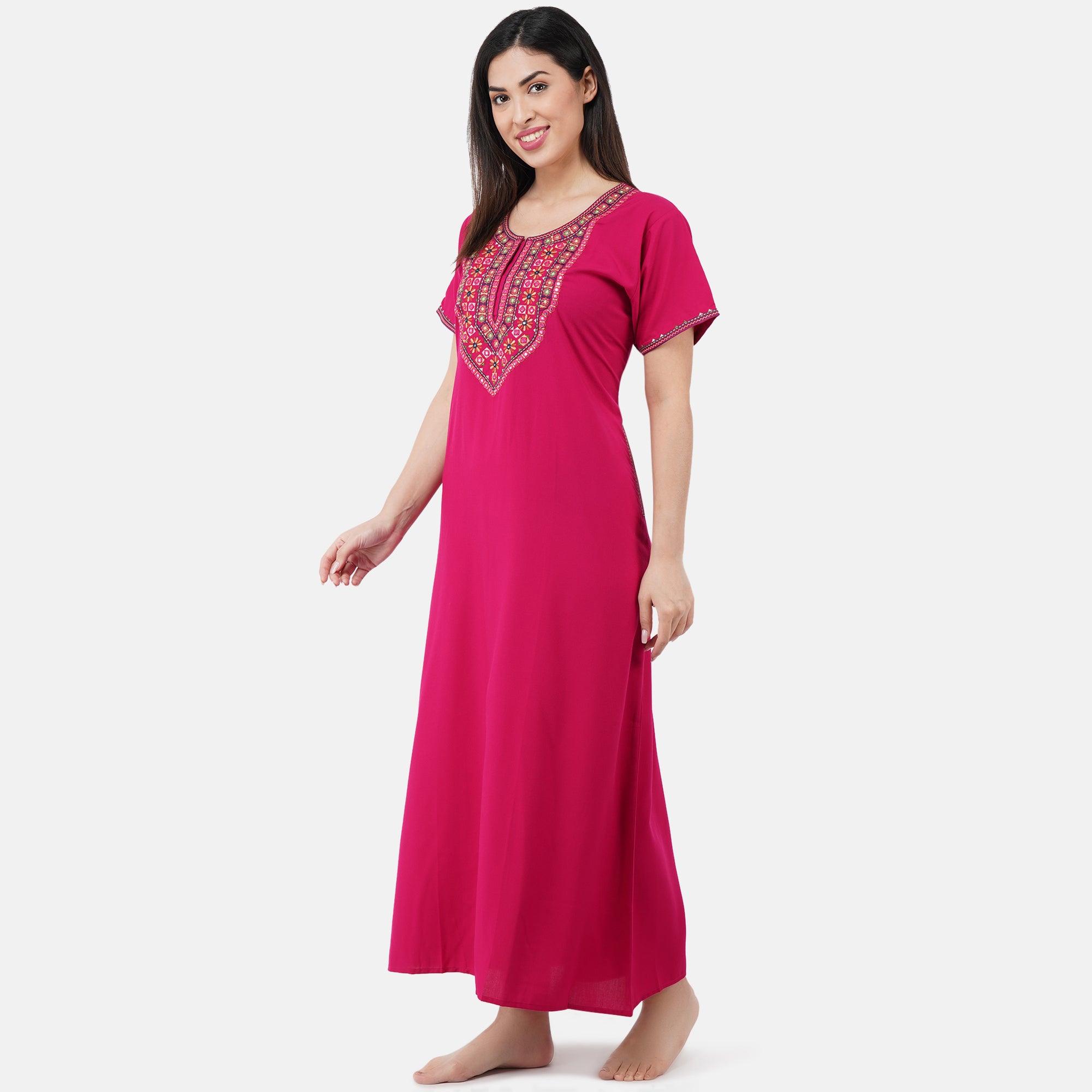 Mirror Embroidery  Night Gown