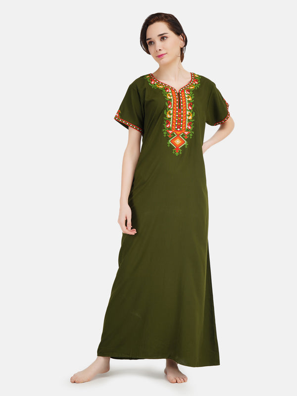 Crosswork Embroidered  Nightgown