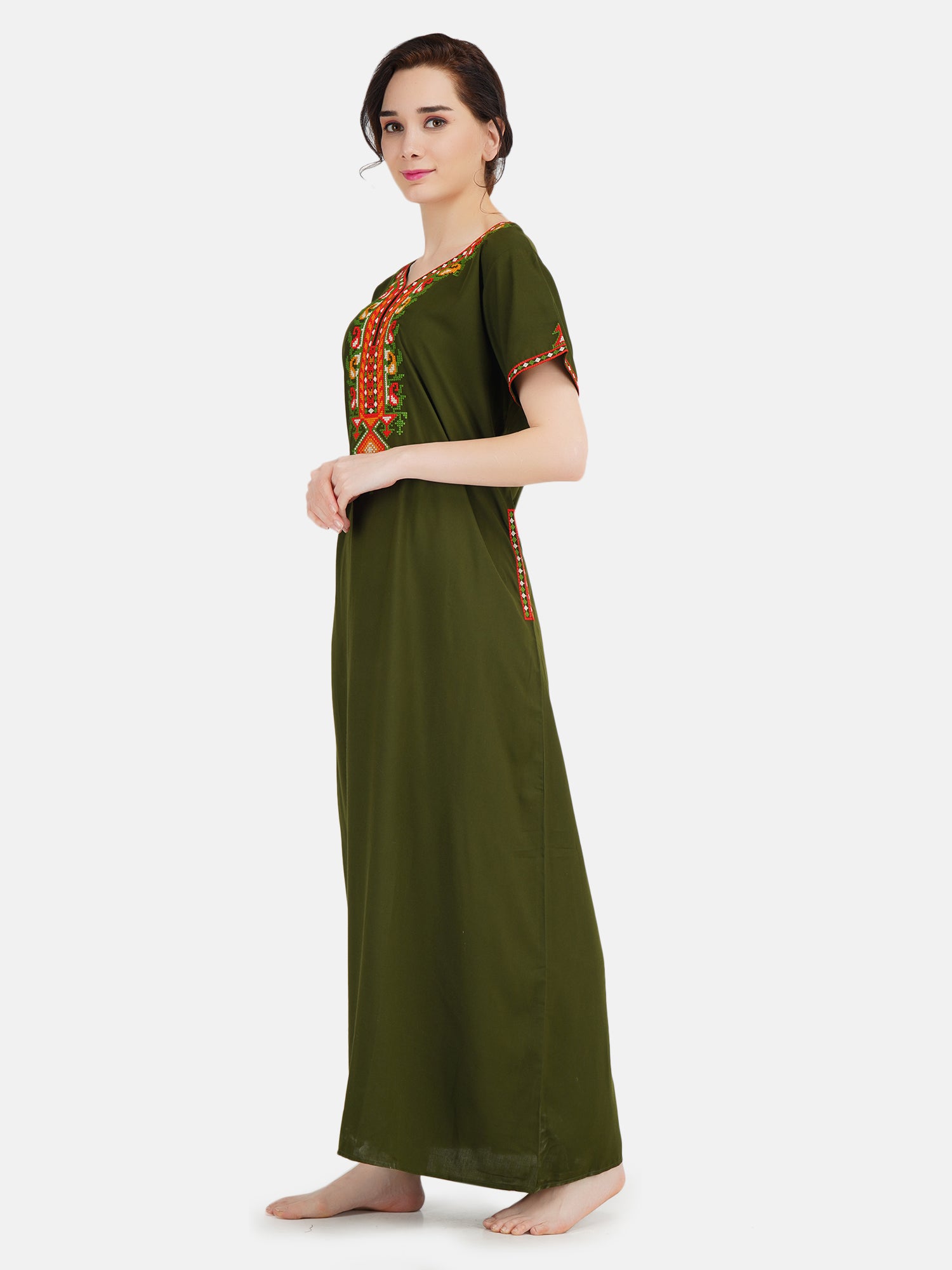 Crosswork Embroidered  Nightgown