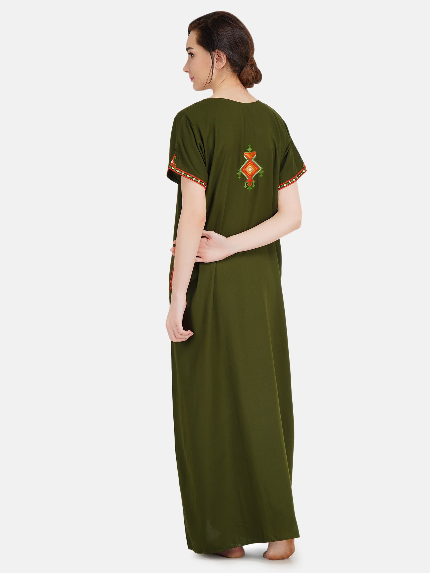Crosswork Embroidered  Nightgown