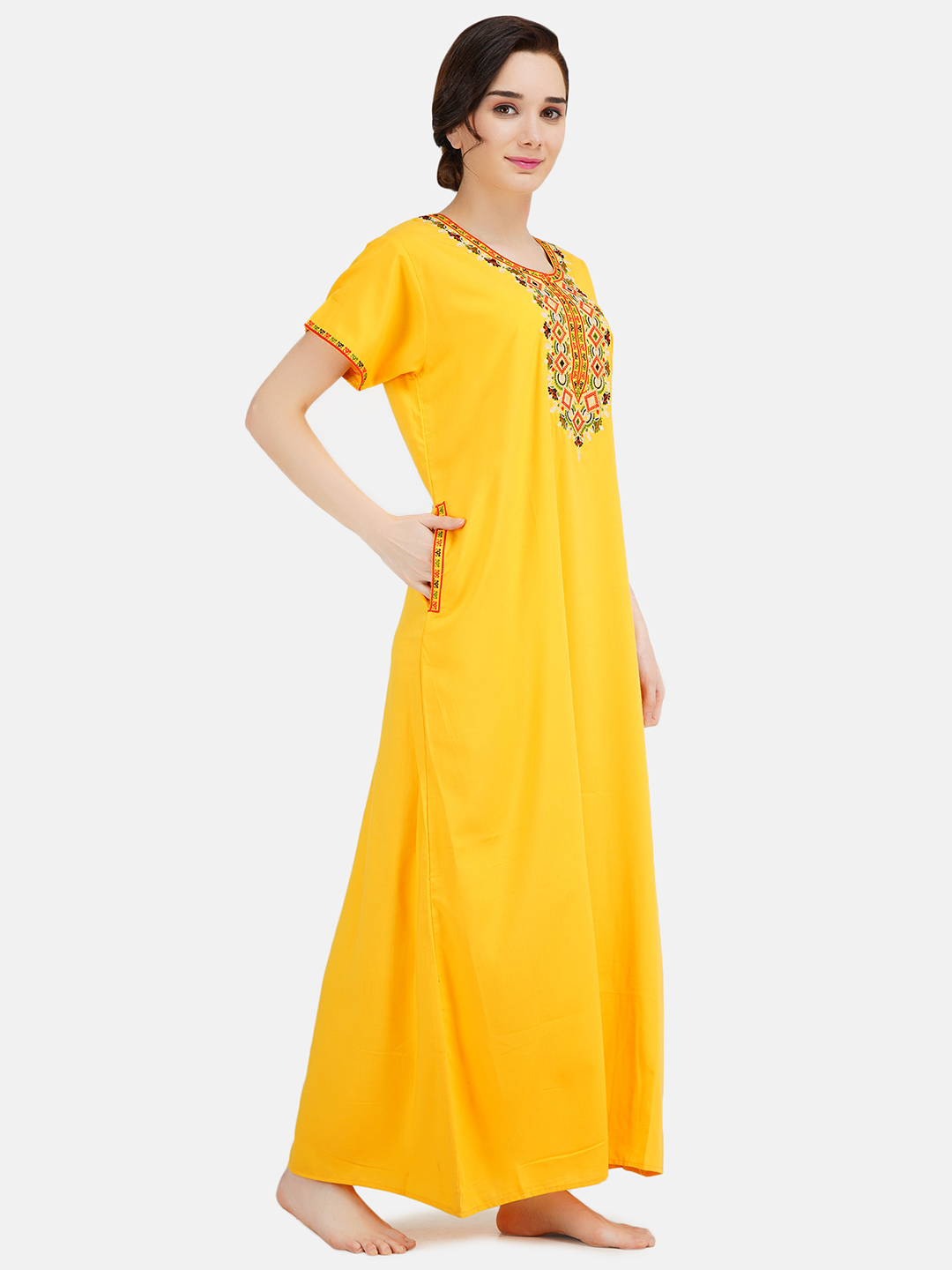Multi Coloured Embroidered Nightgown