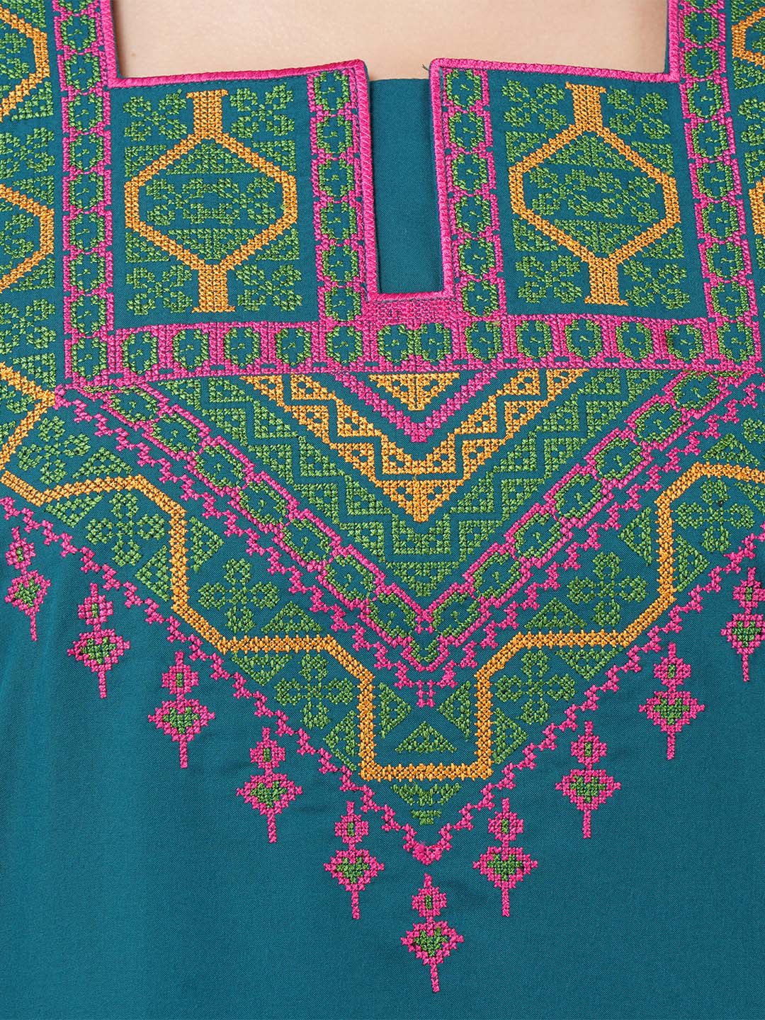 Resham Embroidery Full Sleeve Night Gown