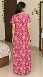 Floral Embroidered Cotton Nighty