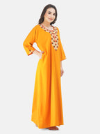 Flowerline Contrast Full Sleeve Night Gown