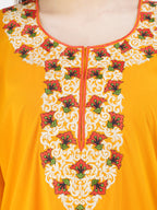Flowerline Contrast Embroidered Nightgown