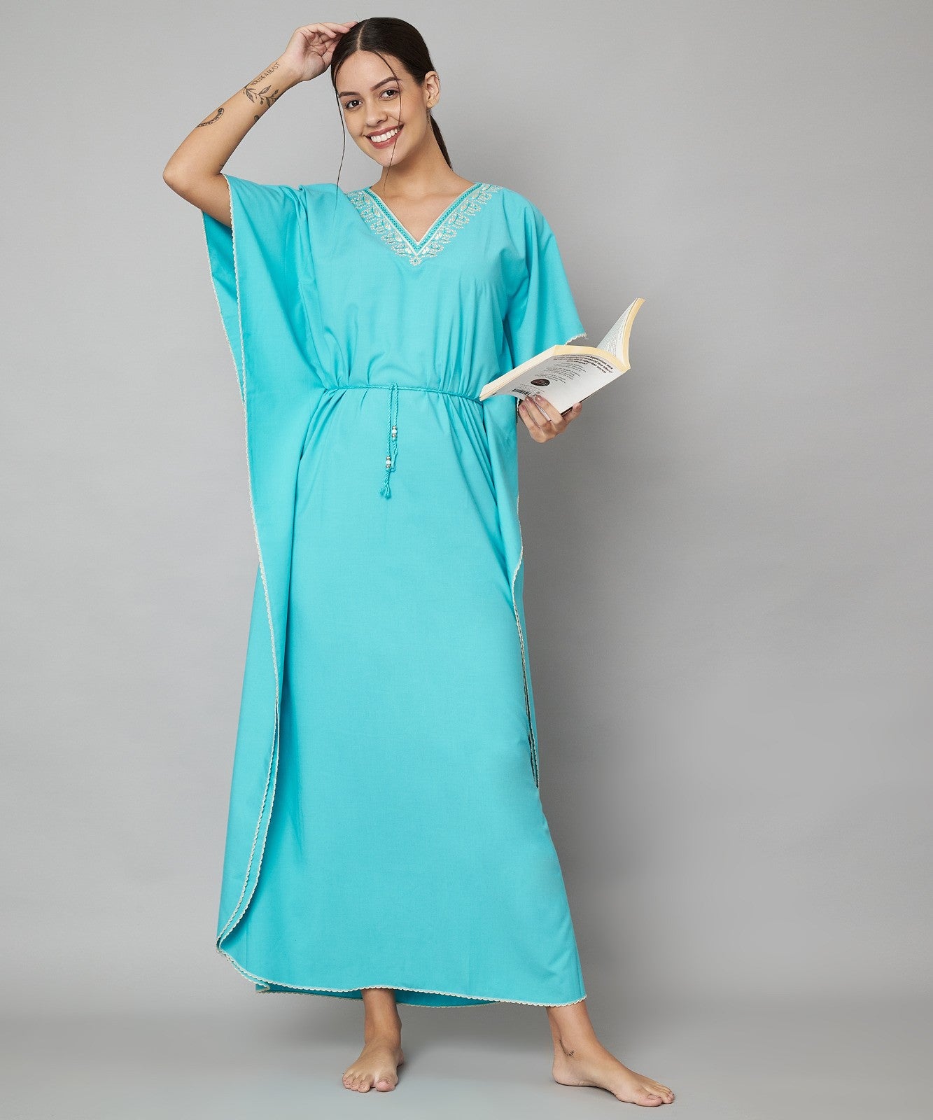 KOI SLEEPWEAR BEAUTIFUL VNECK KAFTAN Main image