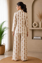 Women’s Printed Cotton Lounge Set with Matching Bag