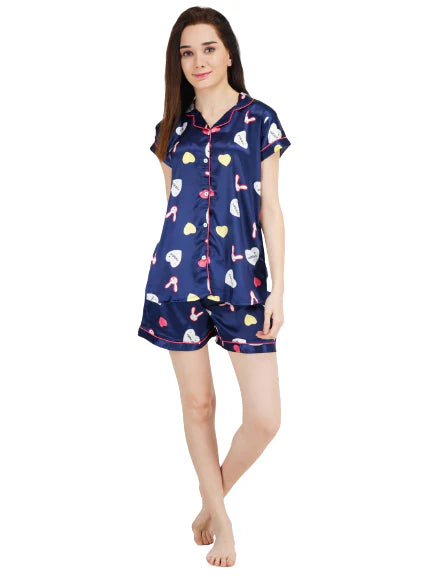 Cute Rabbit Heart Pattern Night suit Main image