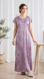 Italian Satin V-Neck Printed Nightgown