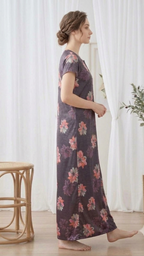 Itanlian Satin Floweprint Nightgown
