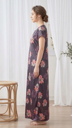 Itanlian Satin Floweprint Nightgown
