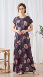 Itanlian Satin Floweprint Nightgown