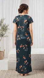 Itanlian Satin Leafprint Nightgown