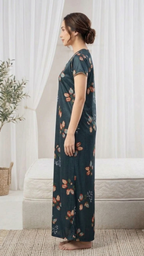 Itanlian Satin Leafprint Nightgown