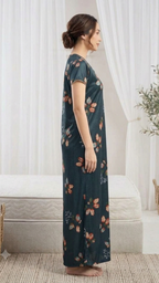 Itanlian Satin Leafprint Nightgown