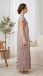 Itanlian Satin Floweprint Nightgown
