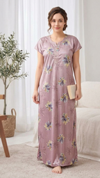 Itanlian Satin Floweprint Nightgown
