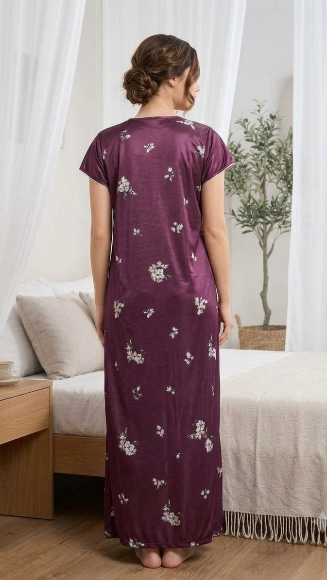 Itanlian Satin Round Neck Nightgown Secondary image