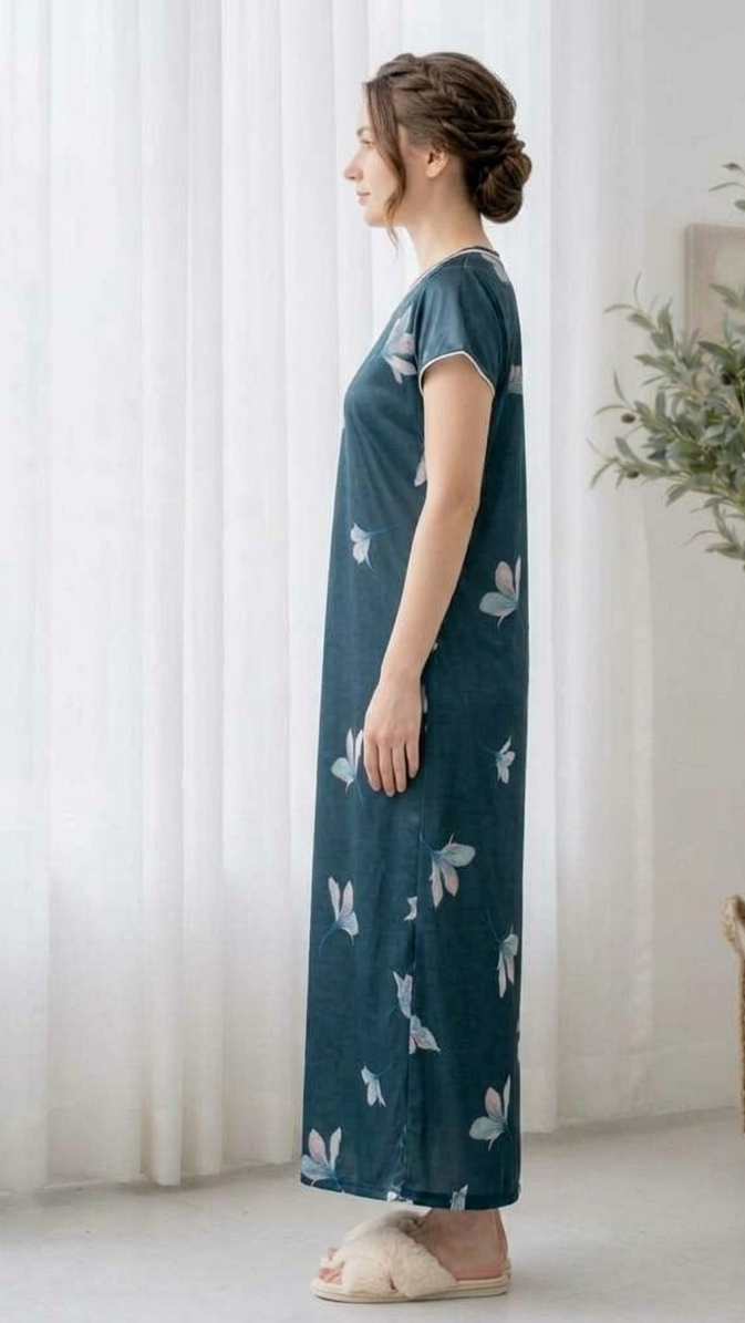 Royal Peacock italian Satin Gown