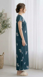 Royal Peacock italian Satin Gown