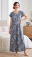 Midnight Bloom Italian Satin Maxi Nighty