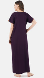 Cream Embroidery Night Gown