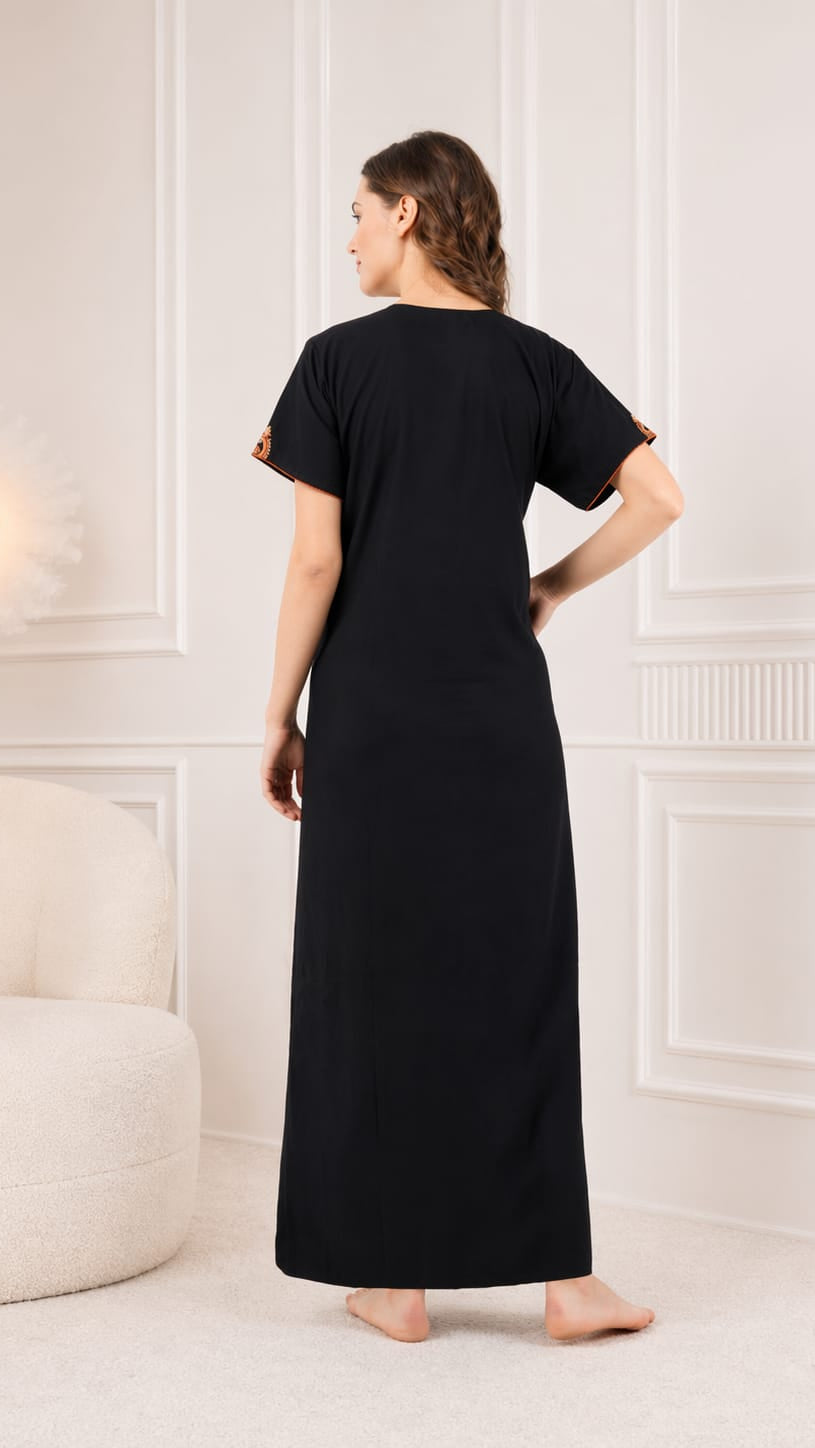 Cream Embroidery Night Gown Secondary image
