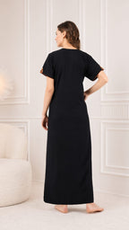 Cream Embroidery Night Gown