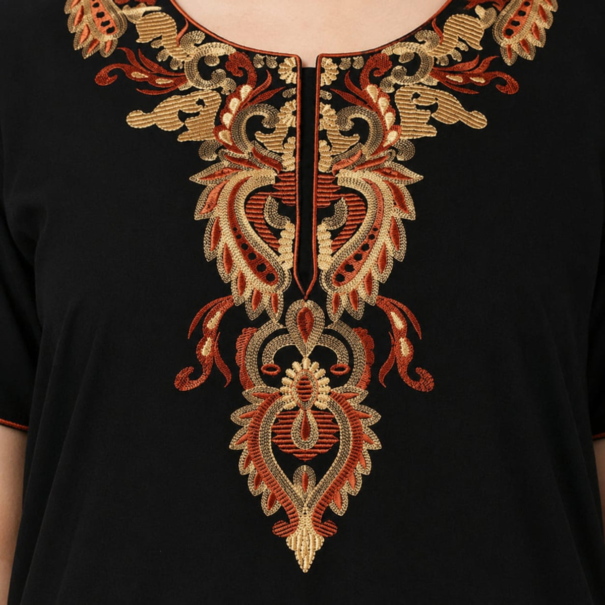 Cream Embroidery Night Gown
