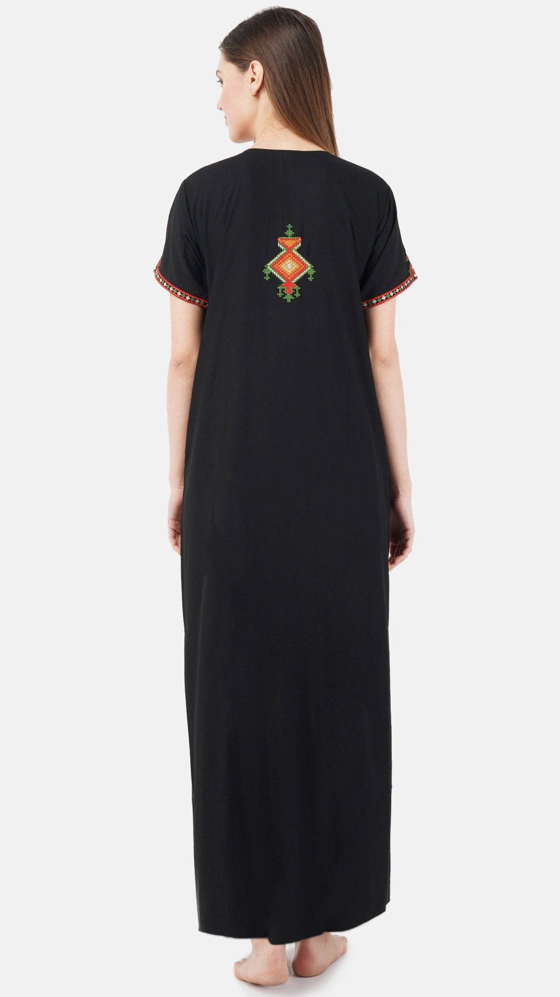 Crosswork Embroidered  Nightgown
