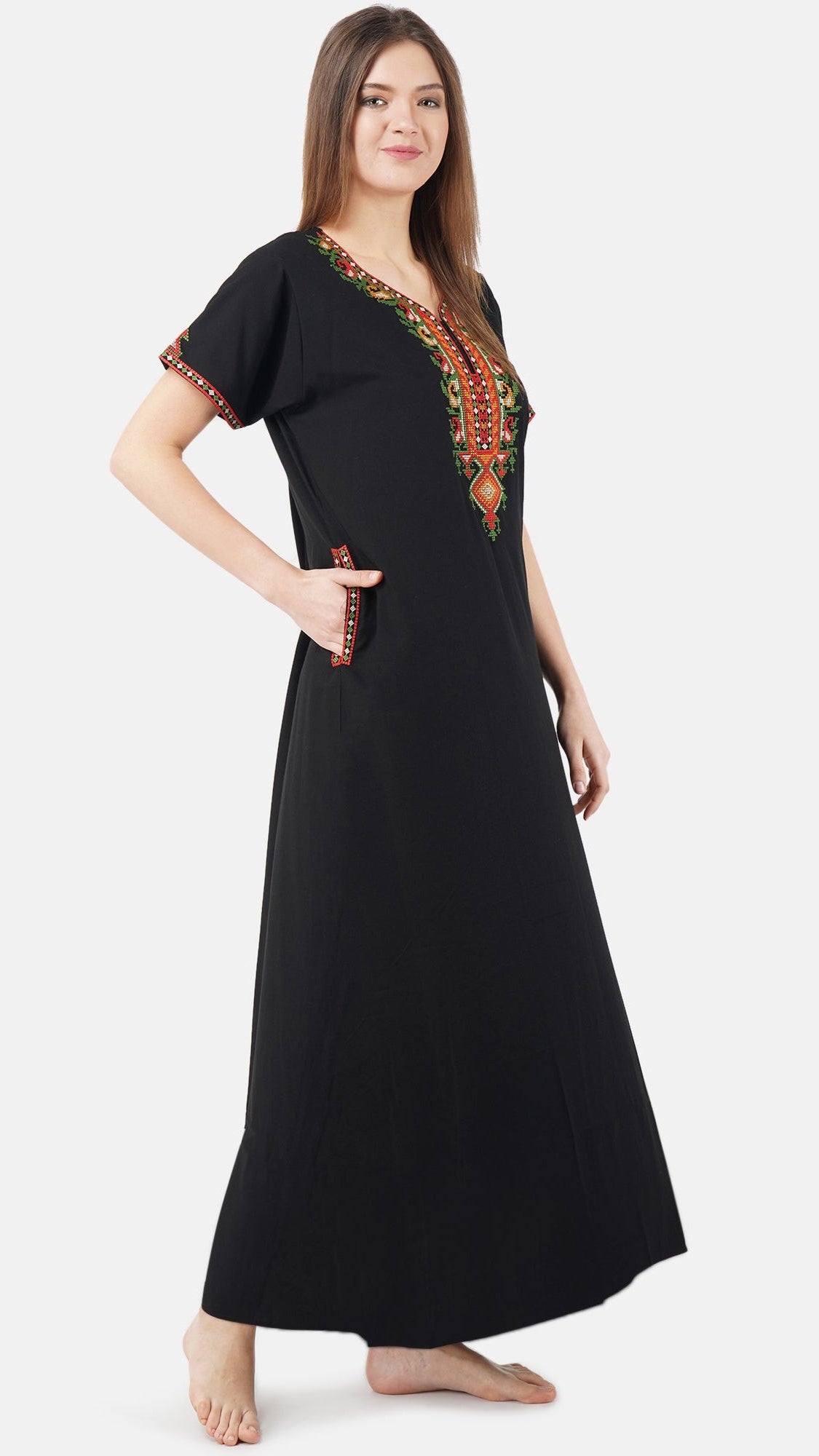 Crosswork Embroidered  Nightgown
