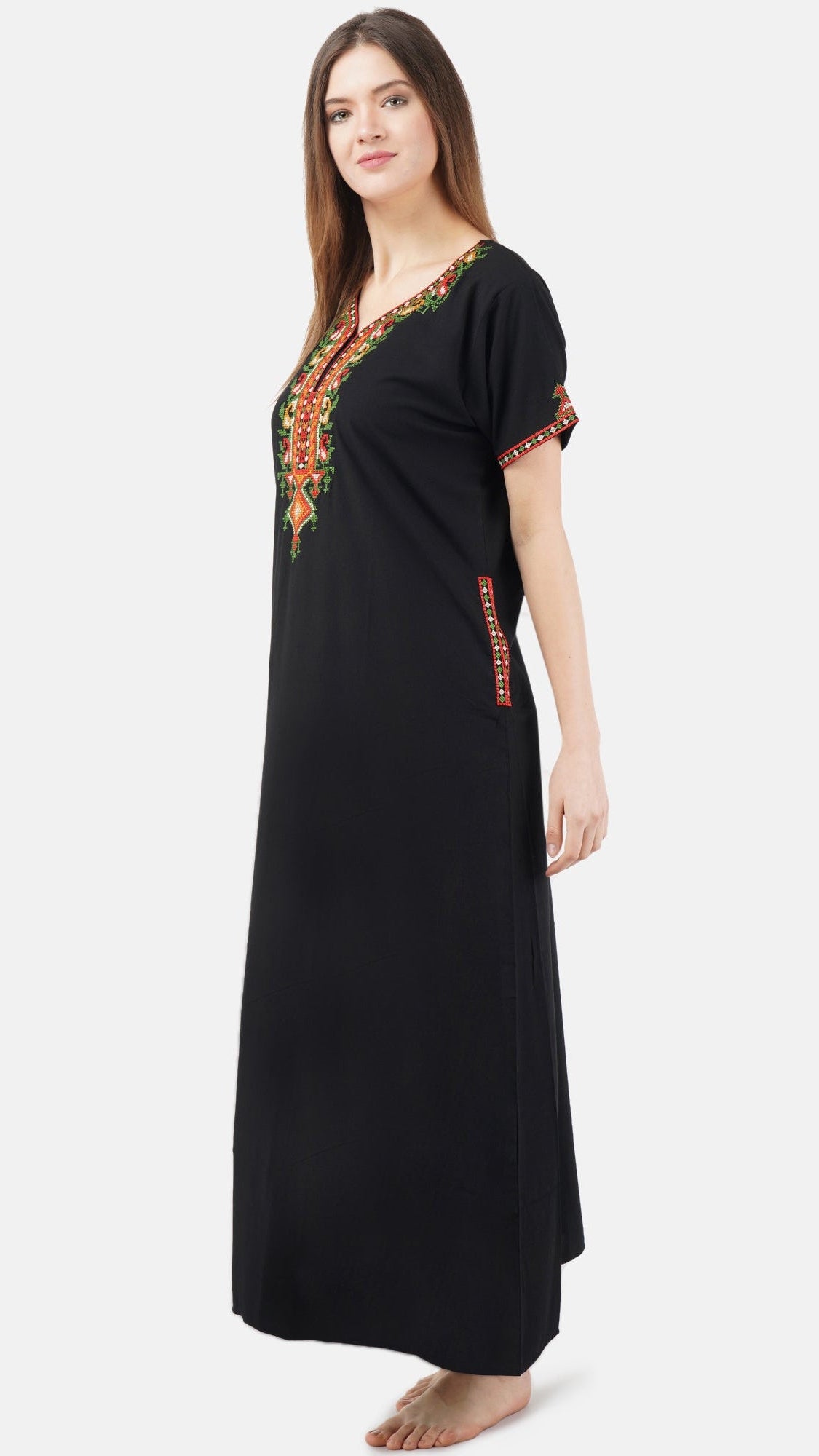 Crosswork Embroidered  Nightgown
