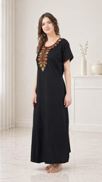 Multifloral Embroidery Night Gown