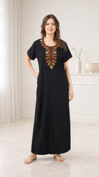Multifloral Embroidery Night Gown