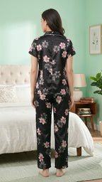 Premium Italian Satin Floral Night Suit for Women